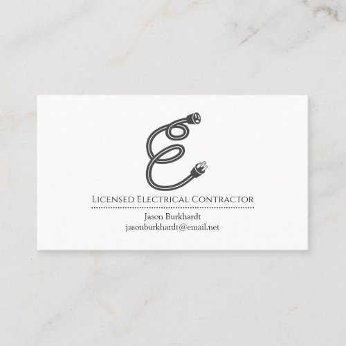 Unique Electrician Contractor Logo Business Card