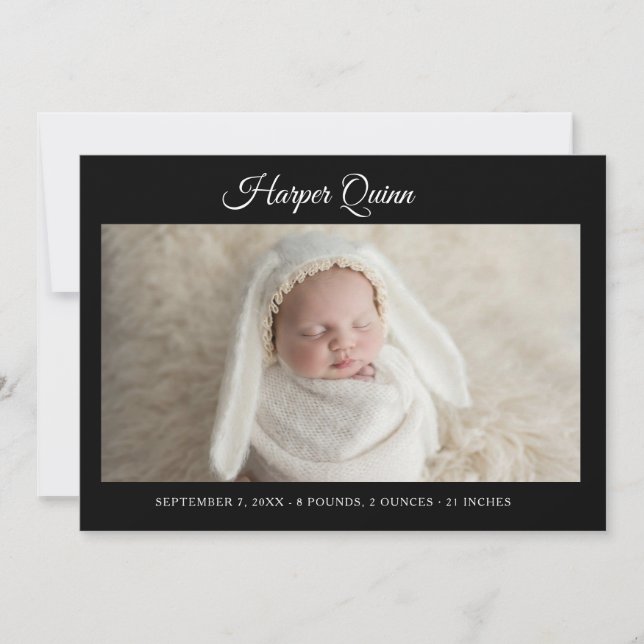 Unique Elegant Baby Boy Photo Collage Birth  Announcement (Front)