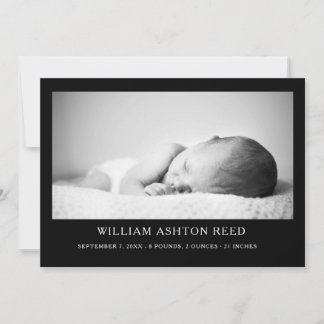 Unique Elegant Baby Boy Photo Collage Birth  Announcement