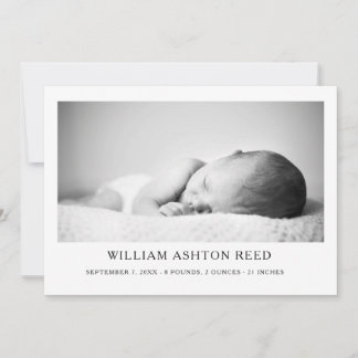 Unique Elegant Baby Boy Photo Collage Birth Announcement