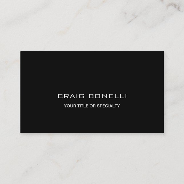 Unique Elegant Black Background Business Card (Front)