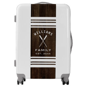 Unique Elegant Family Name Rustic Oars Holiday Luggage