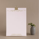 Unique Elegant Gold Handwritten Script  Letterhead<br><div class="desc">A "Unique Elegant Gold Handwritten Script Letterhead" combines luxury and sophistication with a flowing gold handwritten script. The gold accents add a premium, refined touch, making it ideal for businesses looking to make a lasting impression. This letterhead is perfect for formal communication where elegance, creativity, and a high-end aesthetic are...</div>