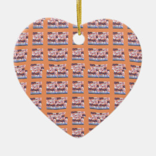 Unique Elegant Heart-Patterned Artwork for All Age Ceramic Ornament