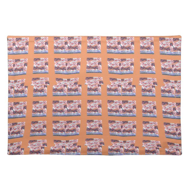 Unique Elegant Heart-Patterned Artwork for All Age Cloth Placemat (Front)