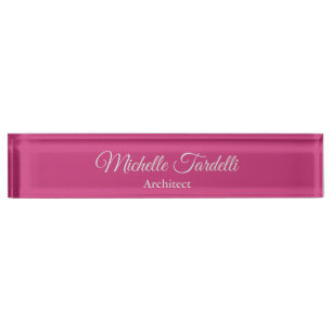 Unique Elegant Minimalist Modern Feminine Plain Desk Name Plate