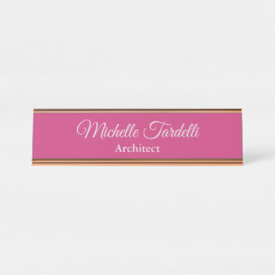 Unique Elegant Minimalist Modern Feminine Plain Desk Name Plate