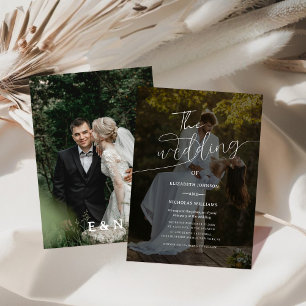 unique elegant modern photo wedding  invitation
