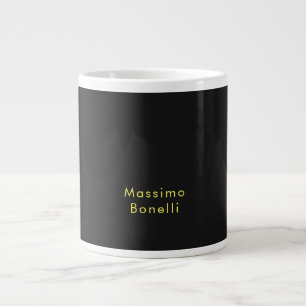 Unique Elegant Plain Black Yellow Special Name Giant Coffee Mug