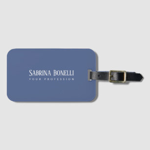 Unique Elegant Plain Simple Blue White Luggage Tag