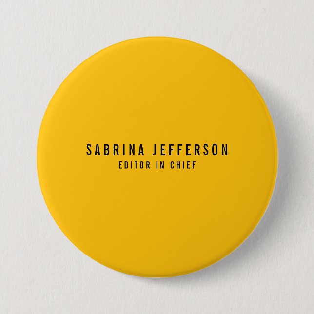 Unique Elegant Plain Simple Minimal Yellow Orange Button (Front)
