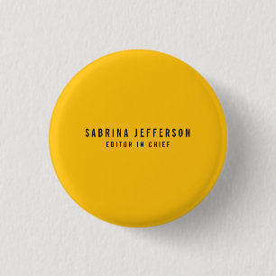 Unique Elegant Plain Simple Minimal Yellow Orange Button