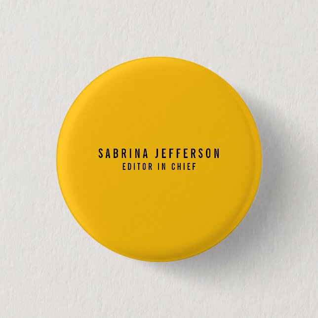 Unique Elegant Plain Simple Minimal Yellow Orange Button (Front)