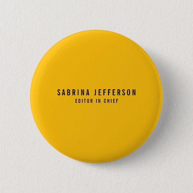 Unique Elegant Plain Simple Minimal Yellow Orange Button (Front)