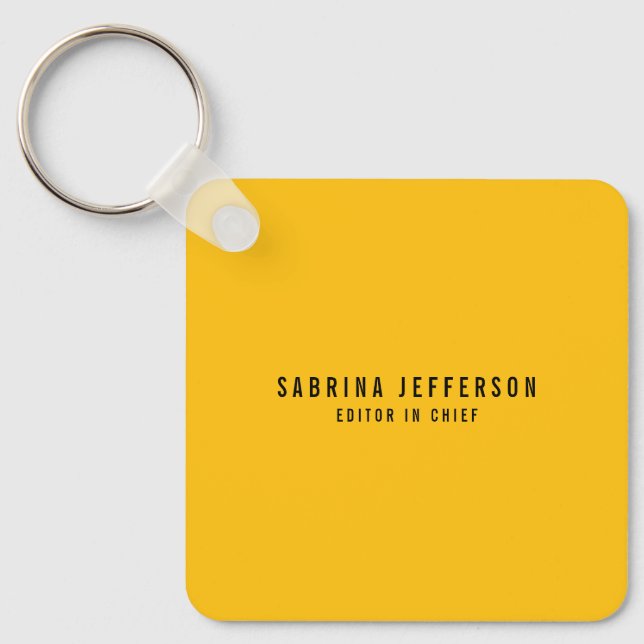 Unique Elegant Plain Simple Minimal Yellow Orange Keychain (Front)