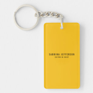 Unique Elegant Plain Simple Minimal Yellow Orange Keychain