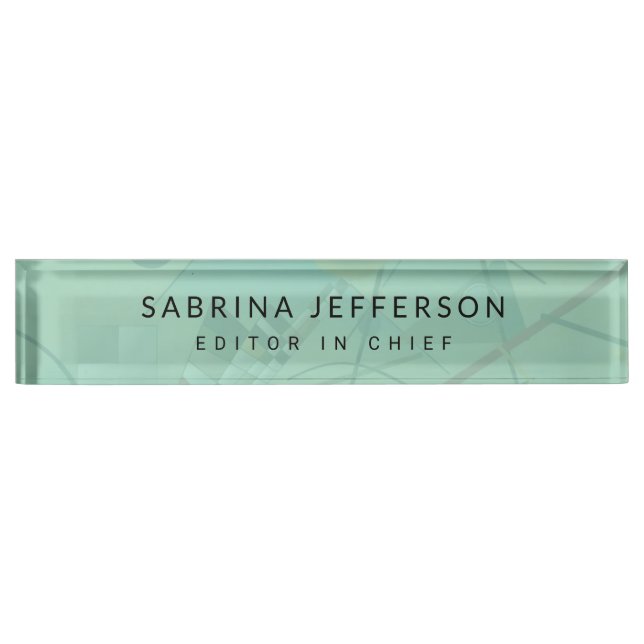 Unique Elegant Plain Simple Minimalist Desk Name Plate (Front)