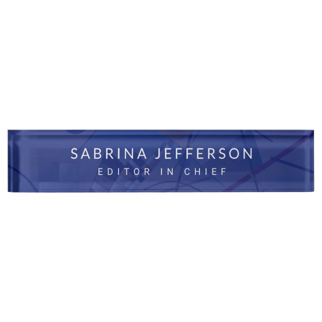 Unique Elegant Plain Simple Minimalist Desk Name Plate (Front)