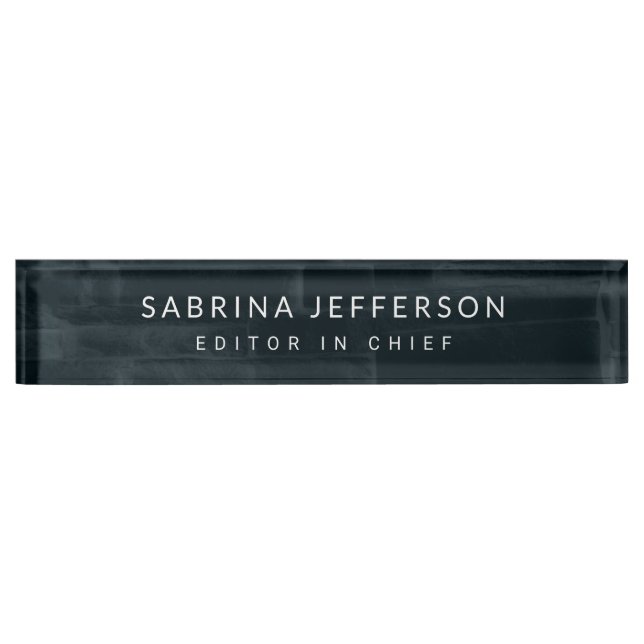 Unique Elegant Plain Simple Minimalist Desk Name Plate (Front)