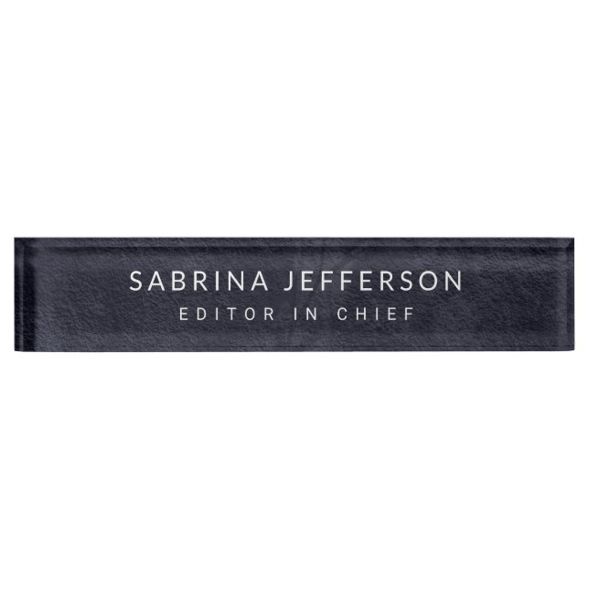 Unique Elegant Plain Simple Minimalist Desk Name Plate (Front)