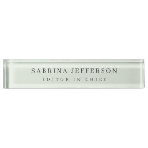 Unique Elegant Plain Simple Minimalist Desk Name Plate