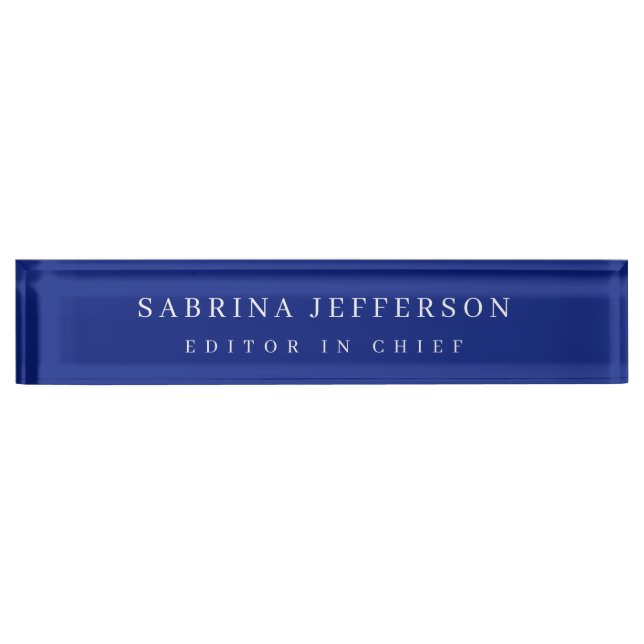 Unique Elegant Plain Simple Minimalist Desk Name Plate (Front)
