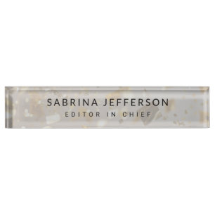 Unique Elegant Plain Simple Minimalist Desk Name Plate
