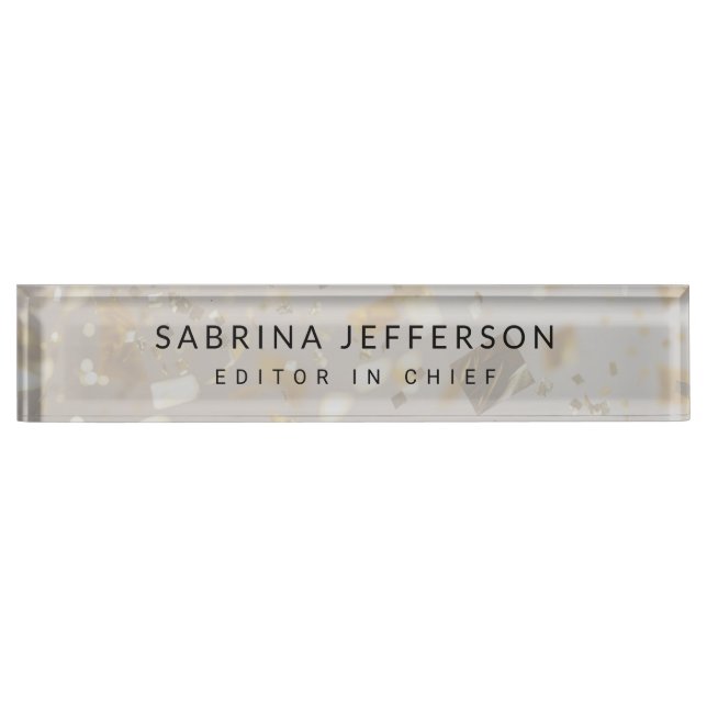 Unique Elegant Plain Simple Minimalist Desk Name Plate (Front)