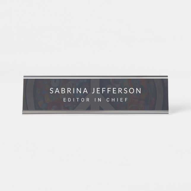 Unique Elegant Plain Simple Minimalist Desk Name Plate (Front)