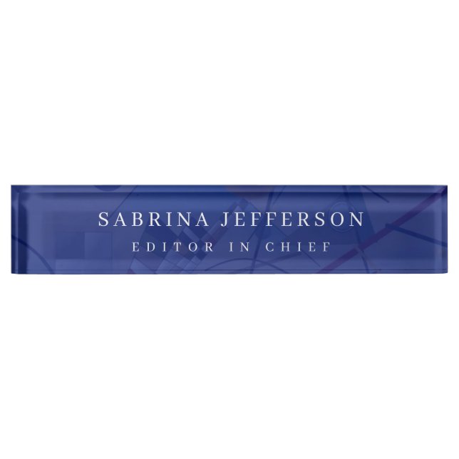 Unique Elegant Plain Simple Minimalist Desk Name Plate (Front)