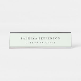 Unique Elegant Plain Simple Minimalist Desk Name Plate