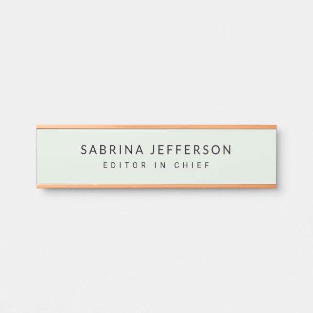 Unique Elegant Plain Simple Minimalist Door Sign (Front)