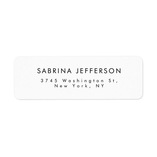 Unique Elegant Plain Simple Minimalist Label (Front)