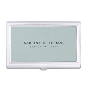 Unique Elegant Plain Simple Minimalist Light Blue Business Card Case