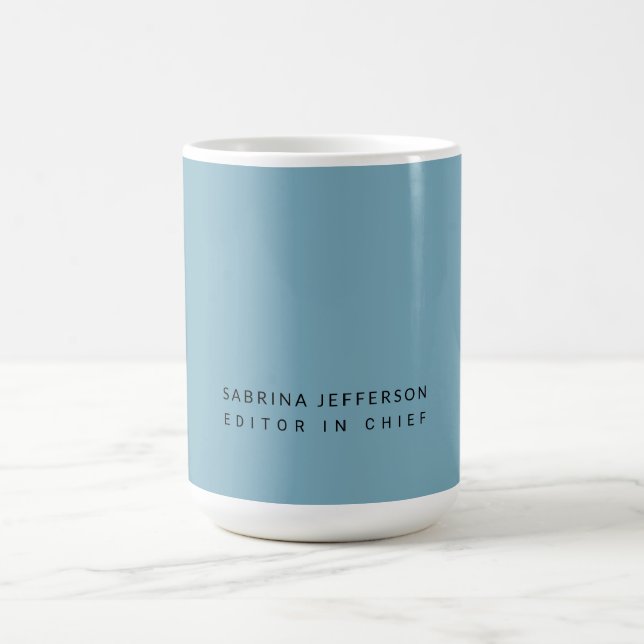 Unique Elegant Plain Simple Minimalist Light Blue Coffee Mug (Center)