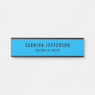 Unique Elegant Plain Simple Minimalist Light Blue Door Sign