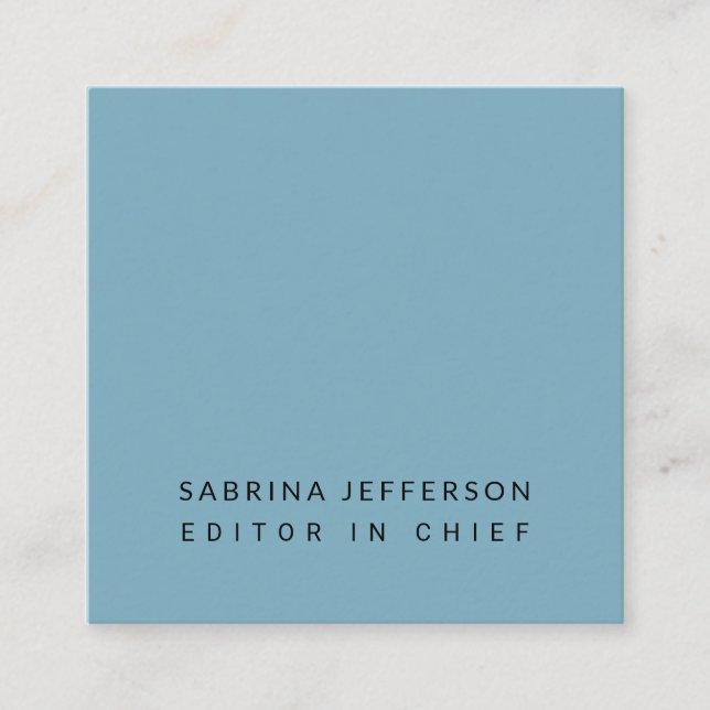 Unique Elegant Plain Simple Minimalist Light Blue Enclosure Card (Front)