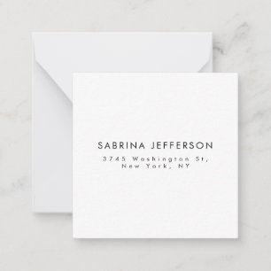 Unique Elegant Plain Simple Minimalist Note Card