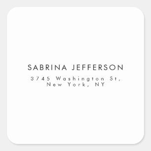 Unique Elegant Plain Simple Minimalist Square Sticker