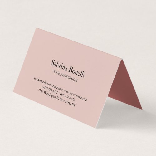 Unique Elegant Plain Simple Rose Gold Color Business Card