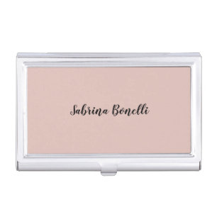 Unique Elegant Plain Simple Rose Gold Color Business Card Case