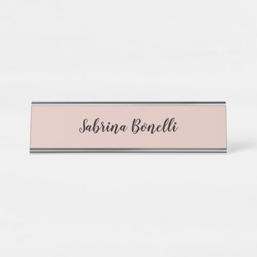 Unique Elegant Plain Simple Rose Gold Color Desk Name Plate