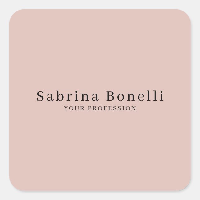 Unique Elegant Plain Simple Rose Gold Color Square Sticker (Front)