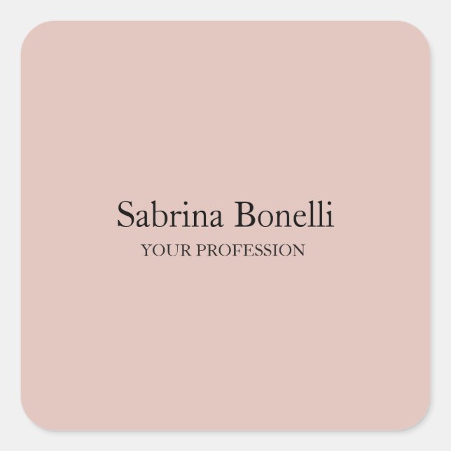 Unique Elegant Plain Simple Rose Gold Color Square Sticker (Front)
