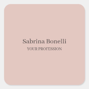 Unique Elegant Plain Simple Rose Gold Color Square Sticker