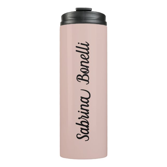 Unique Elegant Plain Simple Rose Gold Color Thermal Tumbler (Front)