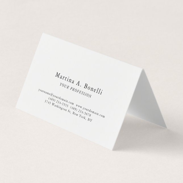 Unique Elegant Plain Simple Special Business Card (Front)