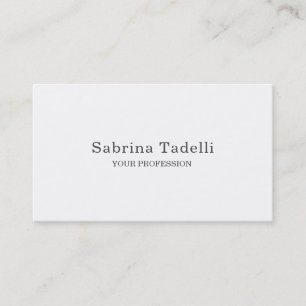 Unique Elegant Plain Simple White Minimalist Business Card