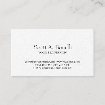Unique Elegant Plain Simple White Special Business Card by hizli_art at Zazzle