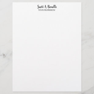 Unique Elegant Plain Simple White Special Letterhead